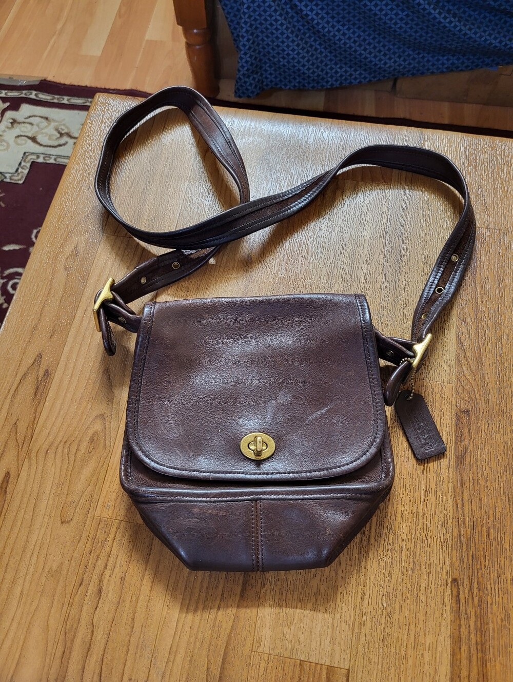 VINTAGE y2k COACH LEGACY SMALL FLAP CROSSBODY Brown LEATHER